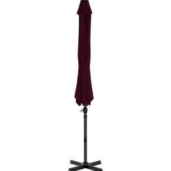 MAISON EXCLUSIVE - Parasol de jardin en porte-à-faux avec mât en aluminium rouge