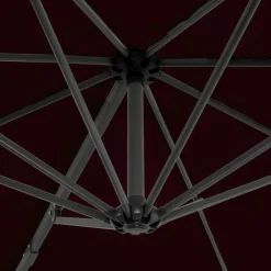 MAISON EXCLUSIVE - Parasol de jardin en porte-à-faux avec mât en aluminium rouge