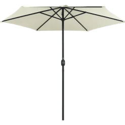 MAISON EXCLUSIVE - Parasol de jardin et mât en aluminium 270x246 cm blanc sable