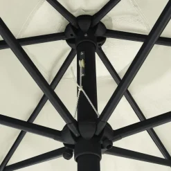 MAISON EXCLUSIVE - Parasol de jardin et mât en aluminium 270x246 cm blanc sable