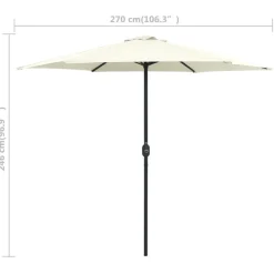 MAISON EXCLUSIVE - Parasol de jardin et mât en aluminium 270x246 cm blanc sable