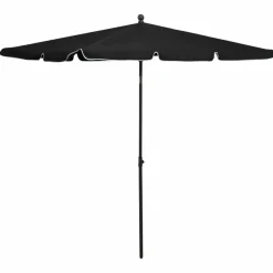 MAISON EXCLUSIVE - Parasol de jardin avec mât 210x140 cm noir