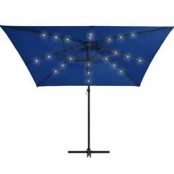 MAISON EXCLUSIVE - Parasol de jardin en porte-à-faux lumières led et mât en acier