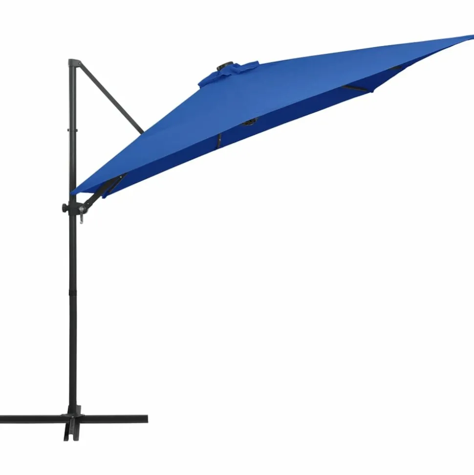 MAISON EXCLUSIVE - Parasol de jardin en porte-à-faux lumières led et mât en acier
