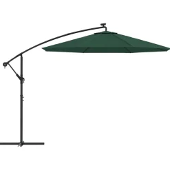 MAISON EXCLUSIVE - Parasol avec éclairage led 300 cm poteau en métal vert