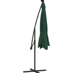 MAISON EXCLUSIVE - Parasol avec éclairage led 300 cm poteau en métal vert