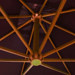 MAISON EXCLUSIVE - Parasol de jardin suspendu et mât rouge bordeaux bois de sapin