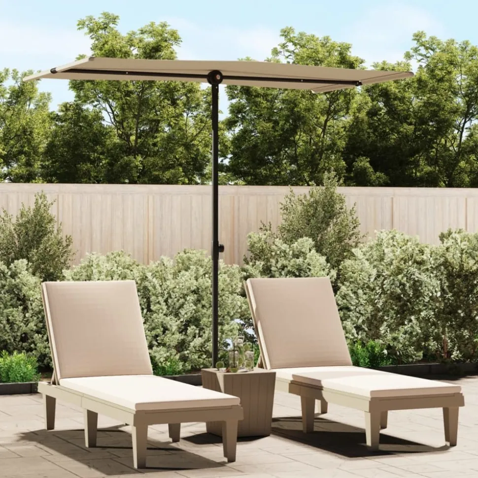 MAISON EXCLUSIVE - Parasol de jardin avec mât en aluminium 180x110 cm taupe