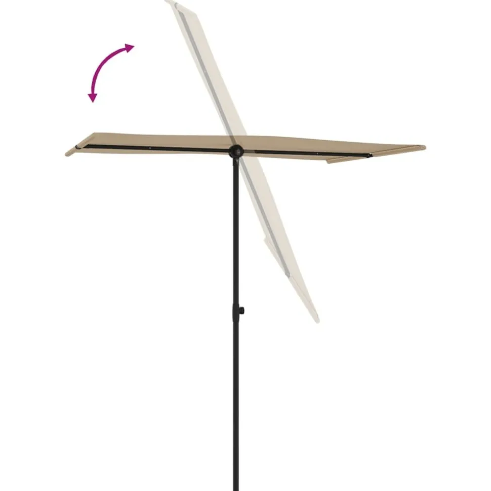 MAISON EXCLUSIVE - Parasol de jardin avec mât en aluminium 180x110 cm taupe