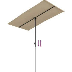 MAISON EXCLUSIVE - Parasol de jardin avec mât en aluminium 180x110 cm taupe