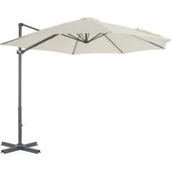 MAISON EXCLUSIVE - Parasol de jardin en porte-à-faux et poteau en aluminium sable