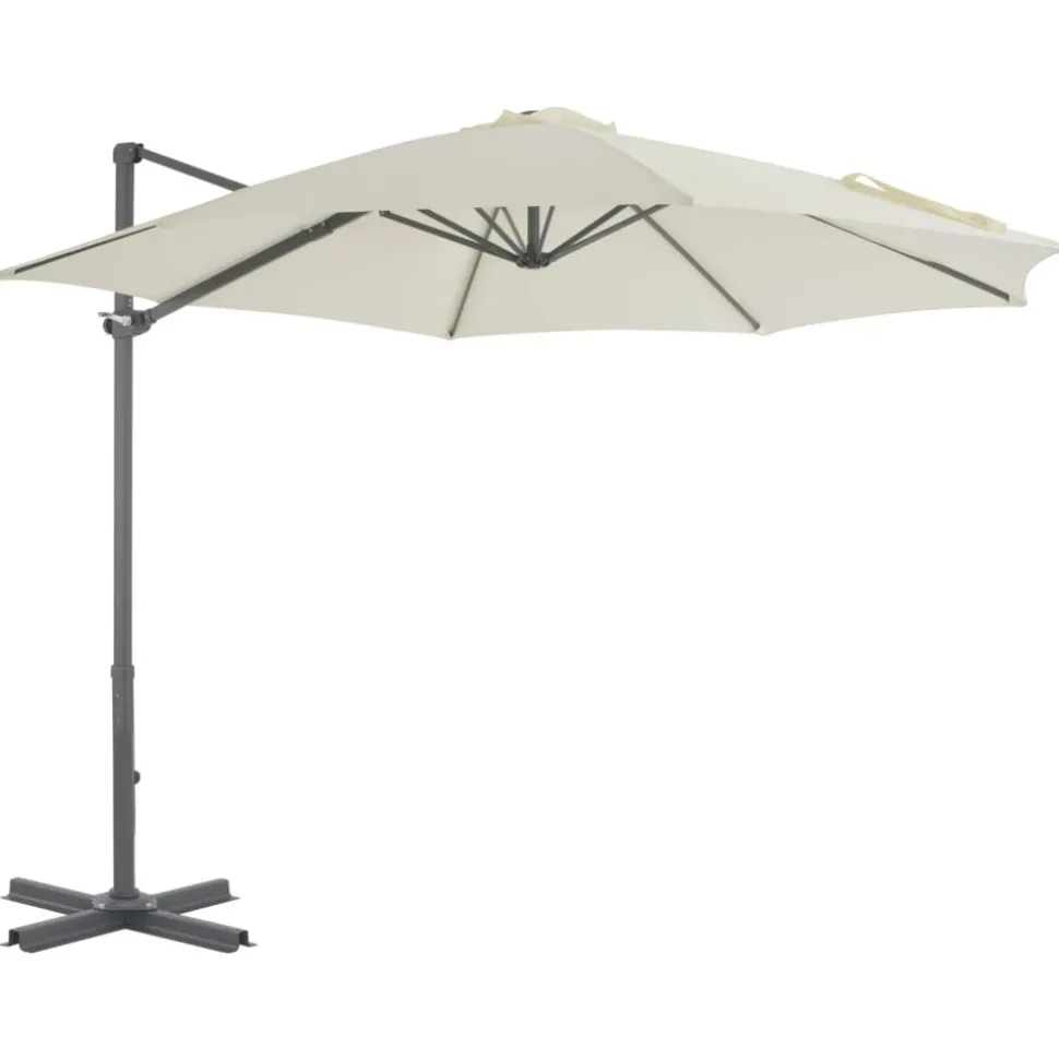 MAISON EXCLUSIVE - Parasol de jardin en porte-à-faux et poteau en aluminium sable