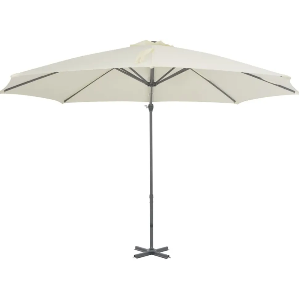 MAISON EXCLUSIVE - Parasol de jardin en porte-à-faux et poteau en aluminium sable