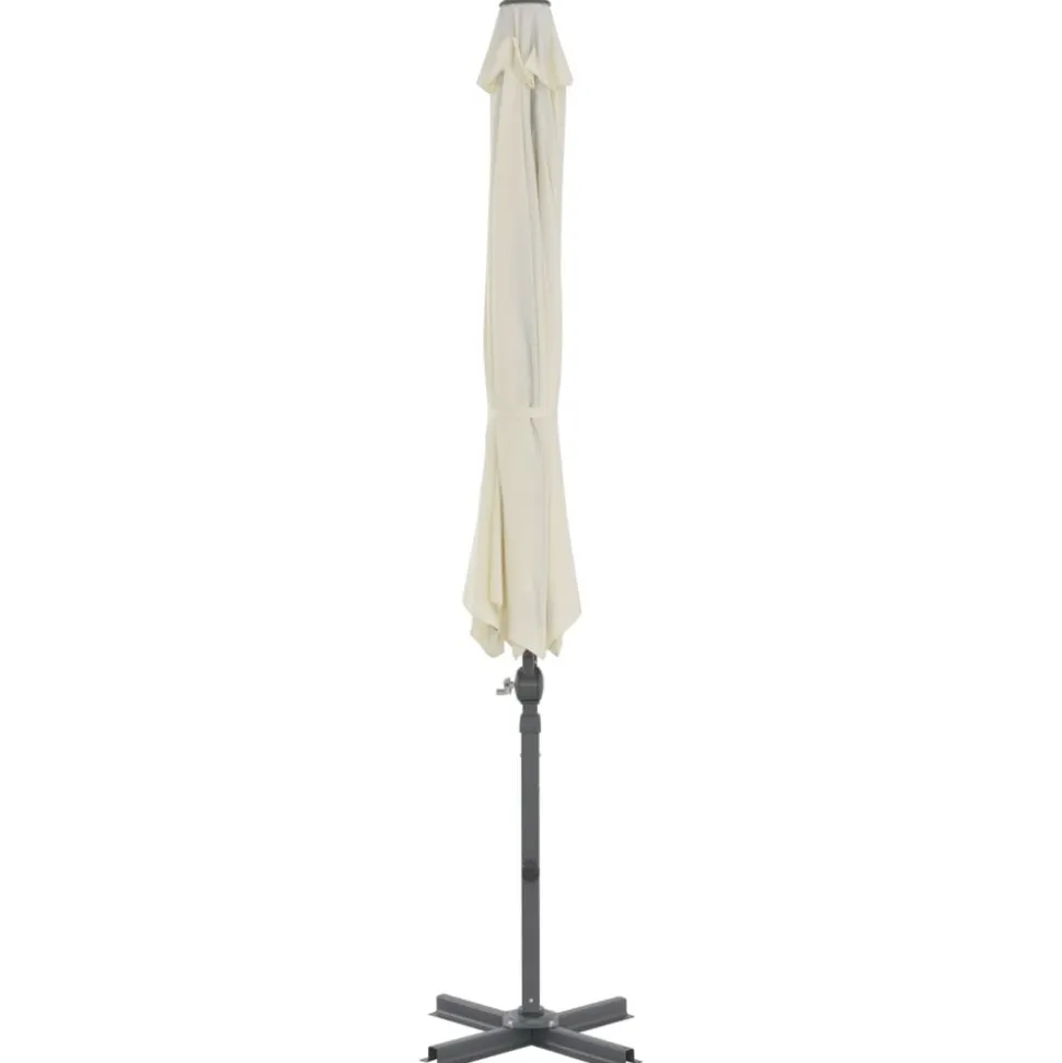 MAISON EXCLUSIVE - Parasol de jardin en porte-à-faux et poteau en aluminium sable