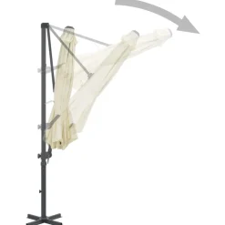MAISON EXCLUSIVE - Parasol de jardin en porte-à-faux et poteau en aluminium sable