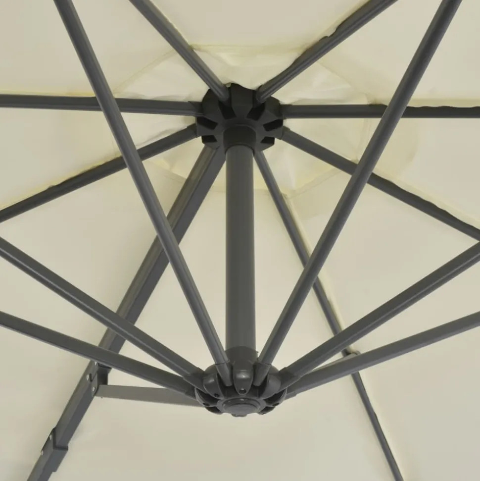 MAISON EXCLUSIVE - Parasol de jardin en porte-à-faux et poteau en aluminium sable