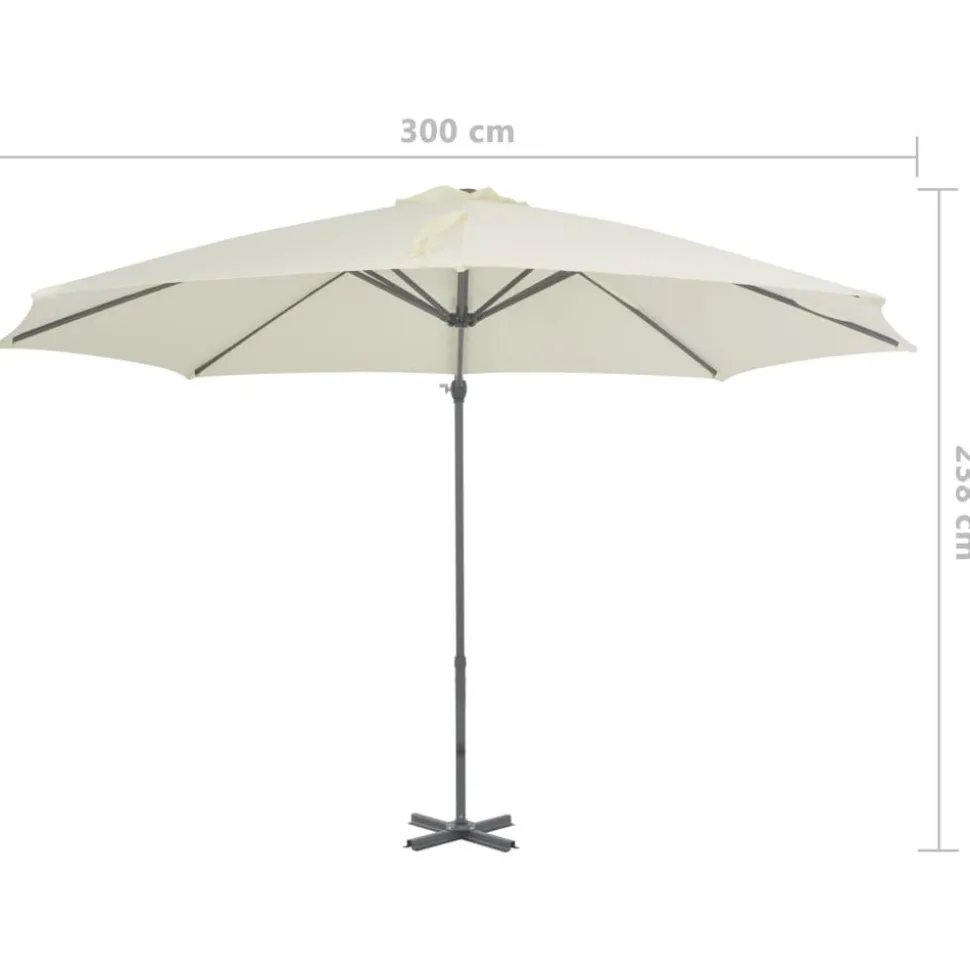 MAISON EXCLUSIVE - Parasol de jardin en porte-à-faux et poteau en aluminium sable