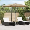 MAISON EXCLUSIVE - Parasol de jardin avec mât en acier marron 324x324x247 cm