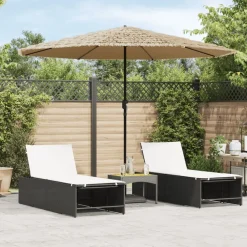 MAISON EXCLUSIVE - Parasol de jardin avec mât en acier marron 324x324x247 cm