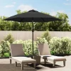MAISON EXCLUSIVE - Parasol d'extérieur avec led et mât en acier 300 cm anthracite