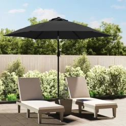 MAISON EXCLUSIVE - Parasol d'extérieur avec led et mât en acier 300 cm anthracite