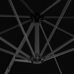 MAISON EXCLUSIVE - Parasol de jardin en porte-à-faux avec mât en aluminium noir
