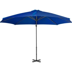 MAISON EXCLUSIVE - Parasol de jardin en porte-à-faux mât en aluminium bleu azuré