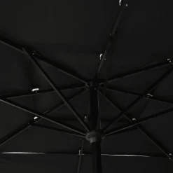 MAISON EXCLUSIVE - Parasol de jardin à 3 niveaux avec mât en aluminium noir