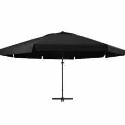 MAISON EXCLUSIVE - Parasol de jardin avec mât en aluminium 500 cm noir