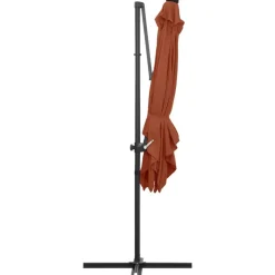 MAISON EXCLUSIVE - Parasol de jardin en porte-à-faux avec lumières led terre cuite