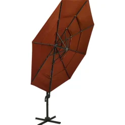 MAISON EXCLUSIVE - Parasol de jardin à 4 niveaux avec mât en aluminium terre cuite