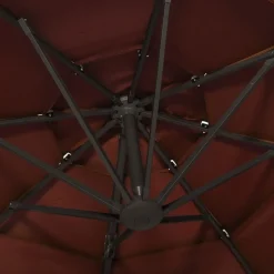 MAISON EXCLUSIVE - Parasol de jardin à 4 niveaux avec mât en aluminium terre cuite