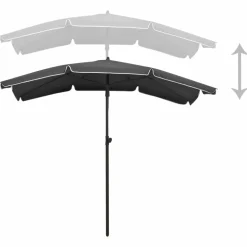 MAISON EXCLUSIVE - Parasol de jardin avec mât 200x130 cm anthracite