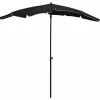 MAISON EXCLUSIVE - Parasol de jardin avec mât 200x130 cm noir