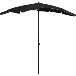 MAISON EXCLUSIVE - Parasol de jardin avec mât 200x130 cm noir