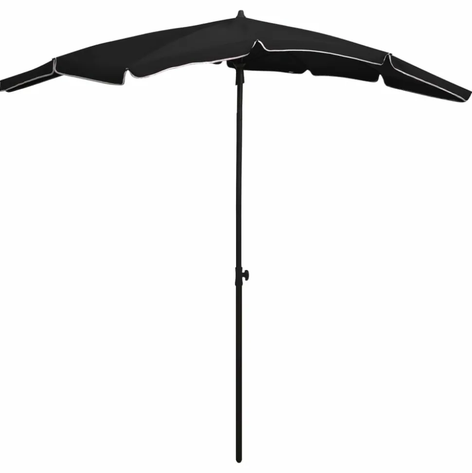 MAISON EXCLUSIVE - Parasol de jardin avec mât 200x130 cm noir