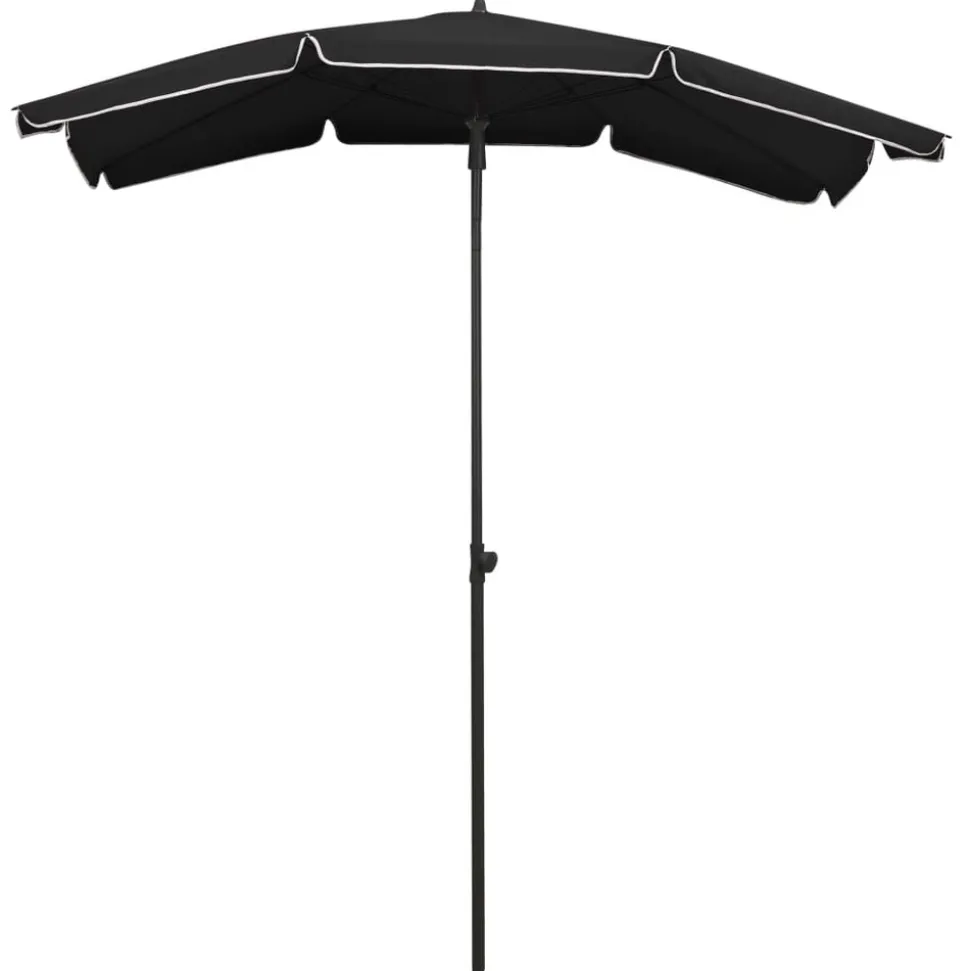 MAISON EXCLUSIVE - Parasol de jardin avec mât 200x130 cm noir
