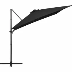 MAISON EXCLUSIVE - Parasol de jardin en porte-à-faux lumières led et mât en acier