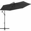 MAISON EXCLUSIVE - Parasol de jardin en porte-à-faux avec mât en aluminium noir