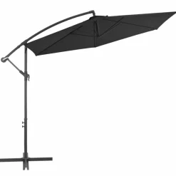 MAISON EXCLUSIVE - Parasol de jardin en porte-à-faux avec mât en aluminium noir