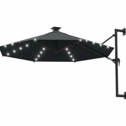 MAISON EXCLUSIVE - Parasol mural de jardin avec led 300 cm anthracite