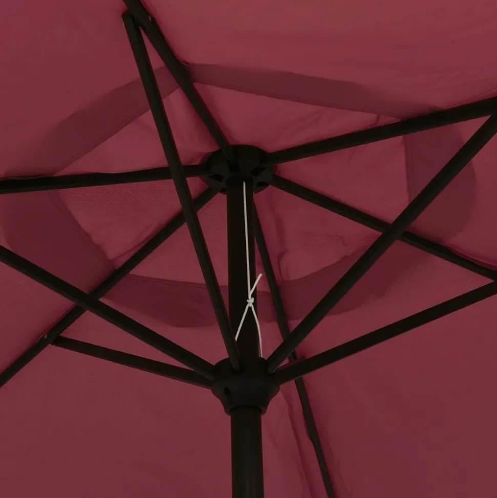 MAISON EXCLUSIVE - Parasol de jardin avec mât en métal rouge bordeaux 300 cm