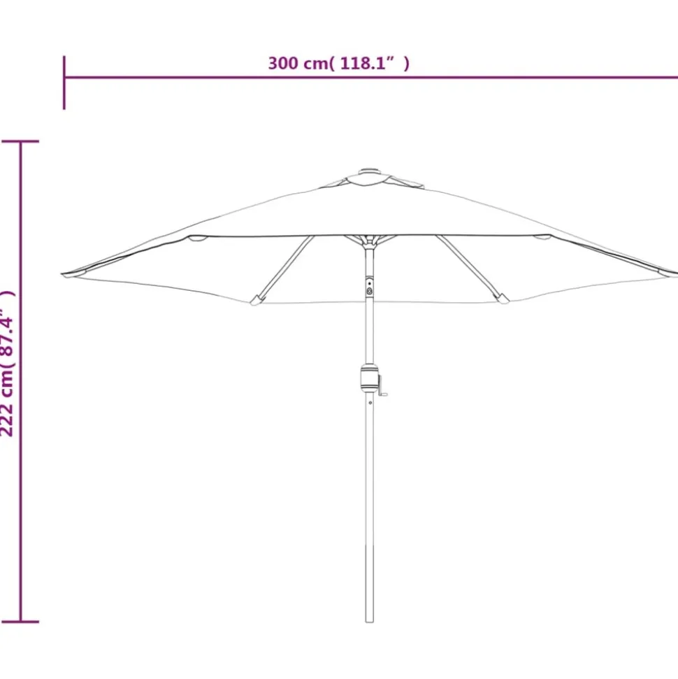 MAISON EXCLUSIVE - Parasol de jardin avec mât en métal rouge bordeaux 300 cm