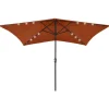 MAISON EXCLUSIVE - Parasol de jardin avec led et mât en acier terre cuite 2x3 m