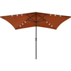 MAISON EXCLUSIVE - Parasol de jardin avec led et mât en acier terre cuite 2x3 m