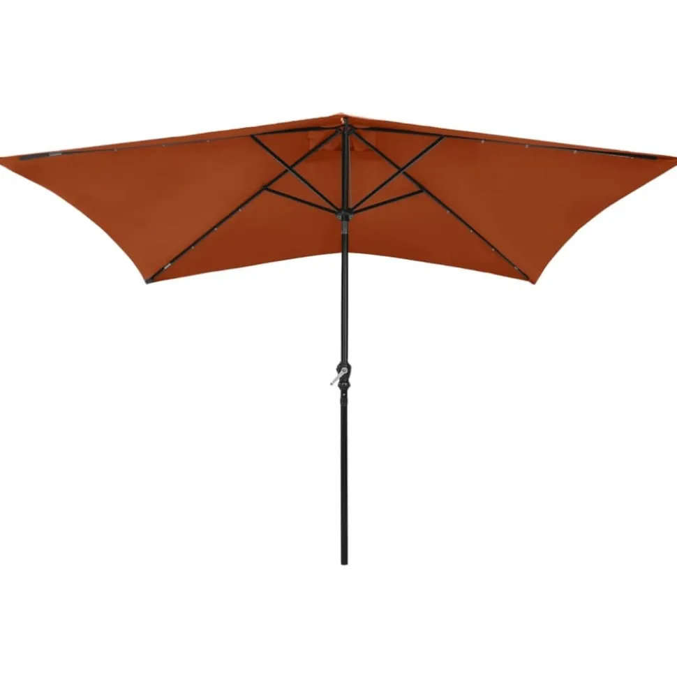 MAISON EXCLUSIVE - Parasol de jardin avec led et mât en acier terre cuite 2x3 m
