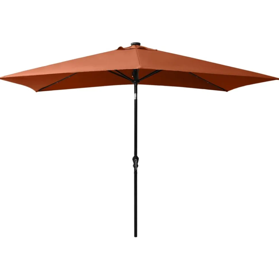 MAISON EXCLUSIVE - Parasol de jardin avec led et mât en acier terre cuite 2x3 m