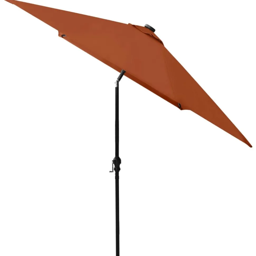 MAISON EXCLUSIVE - Parasol de jardin avec led et mât en acier terre cuite 2x3 m