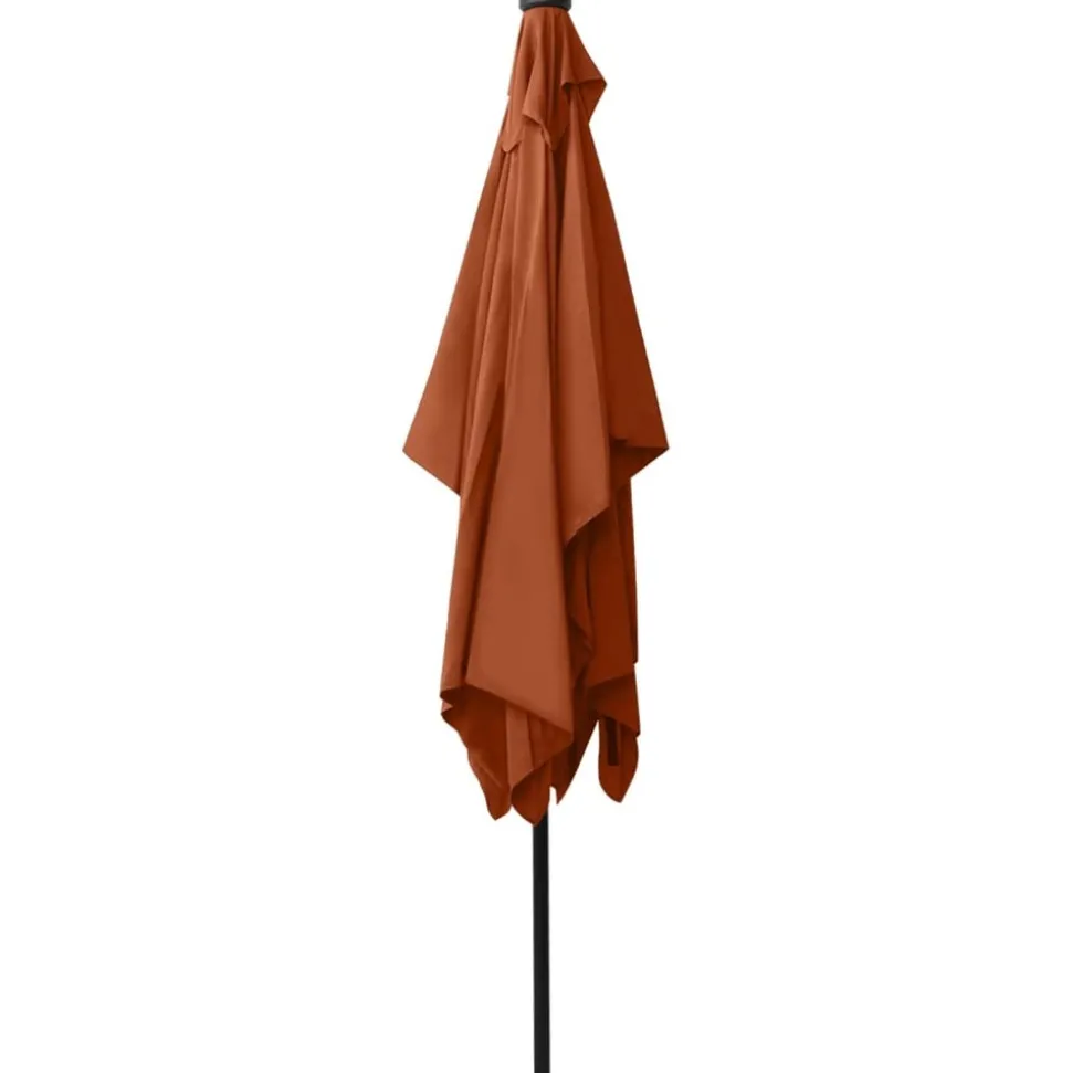 MAISON EXCLUSIVE - Parasol de jardin avec led et mât en acier terre cuite 2x3 m