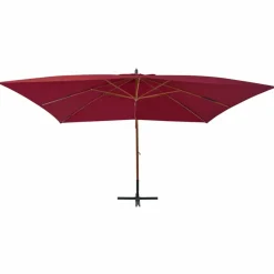 MAISON EXCLUSIVE - Parasol de jardin en porte-à-faux et mât en bois rouge bordeaux